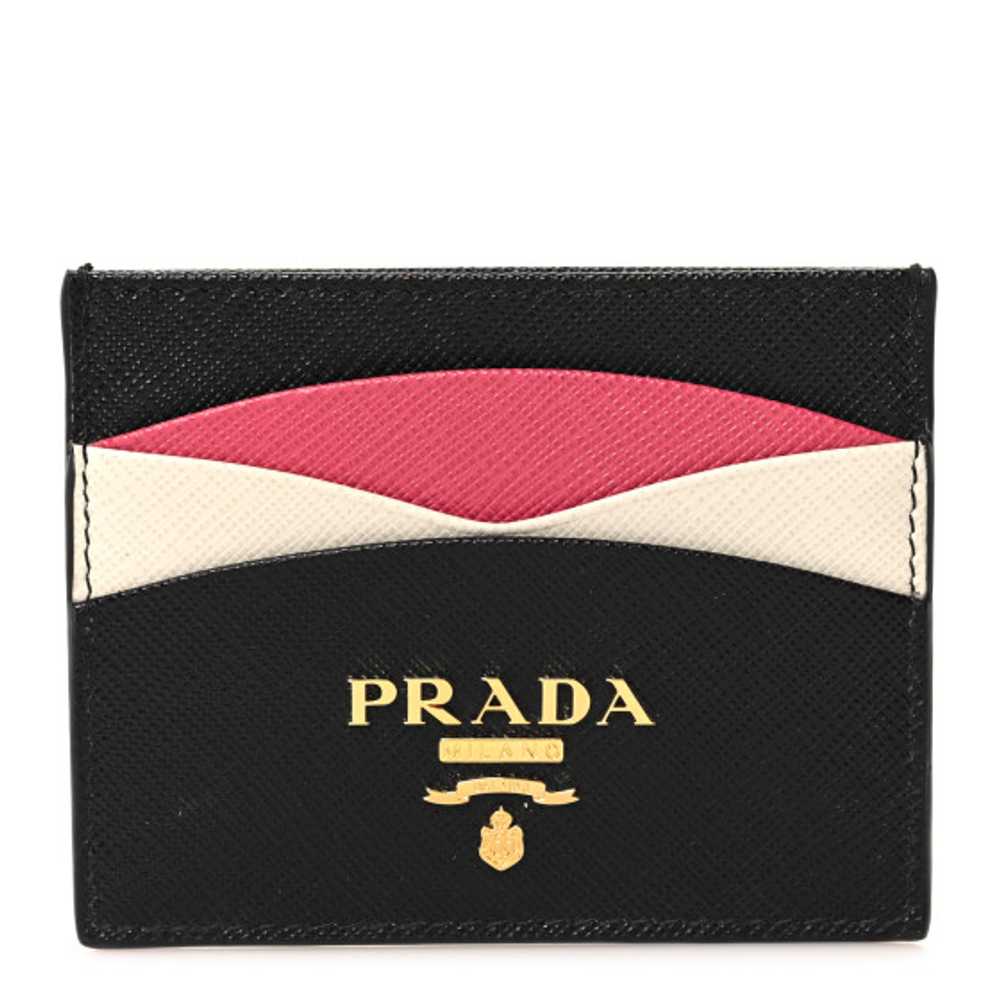 PRADA Saffiano Card Holder Black Ibisco - image 1