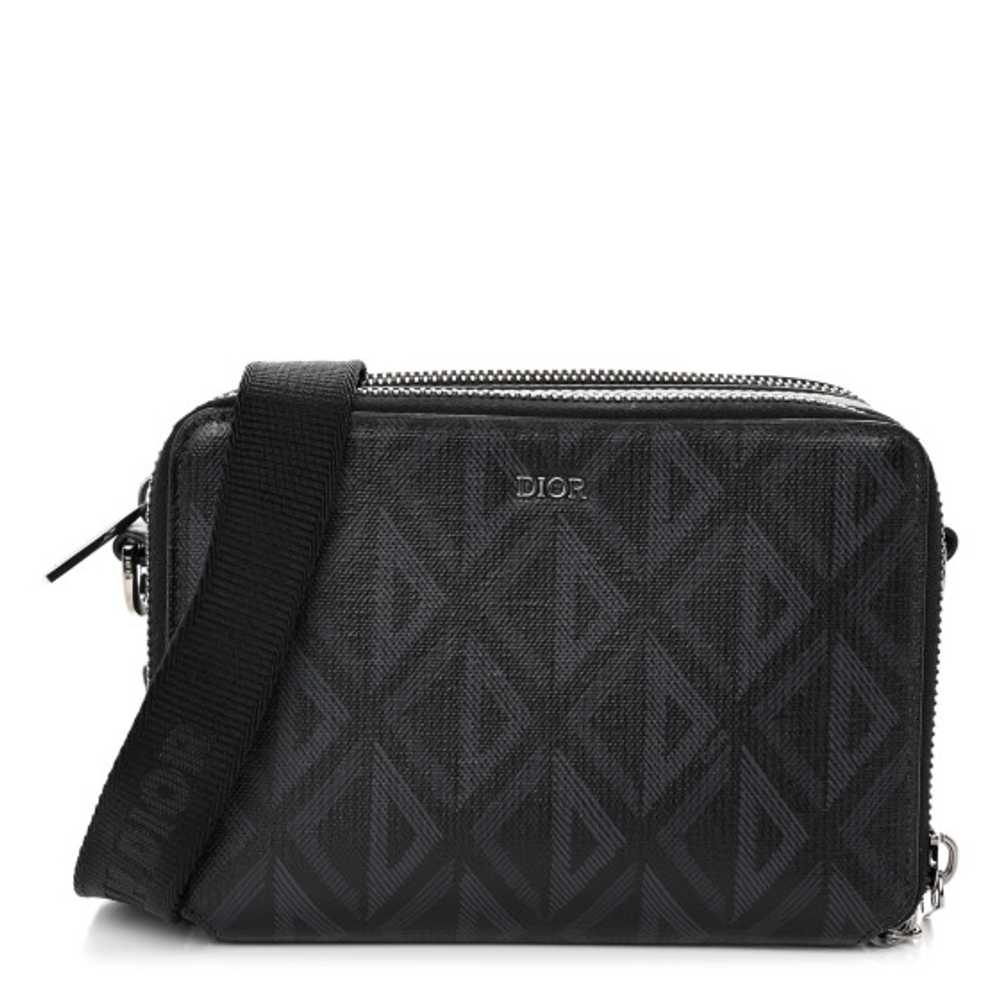 CHRISTIAN DIOR Coated Canvas CD Diamond Messenger… - image 1