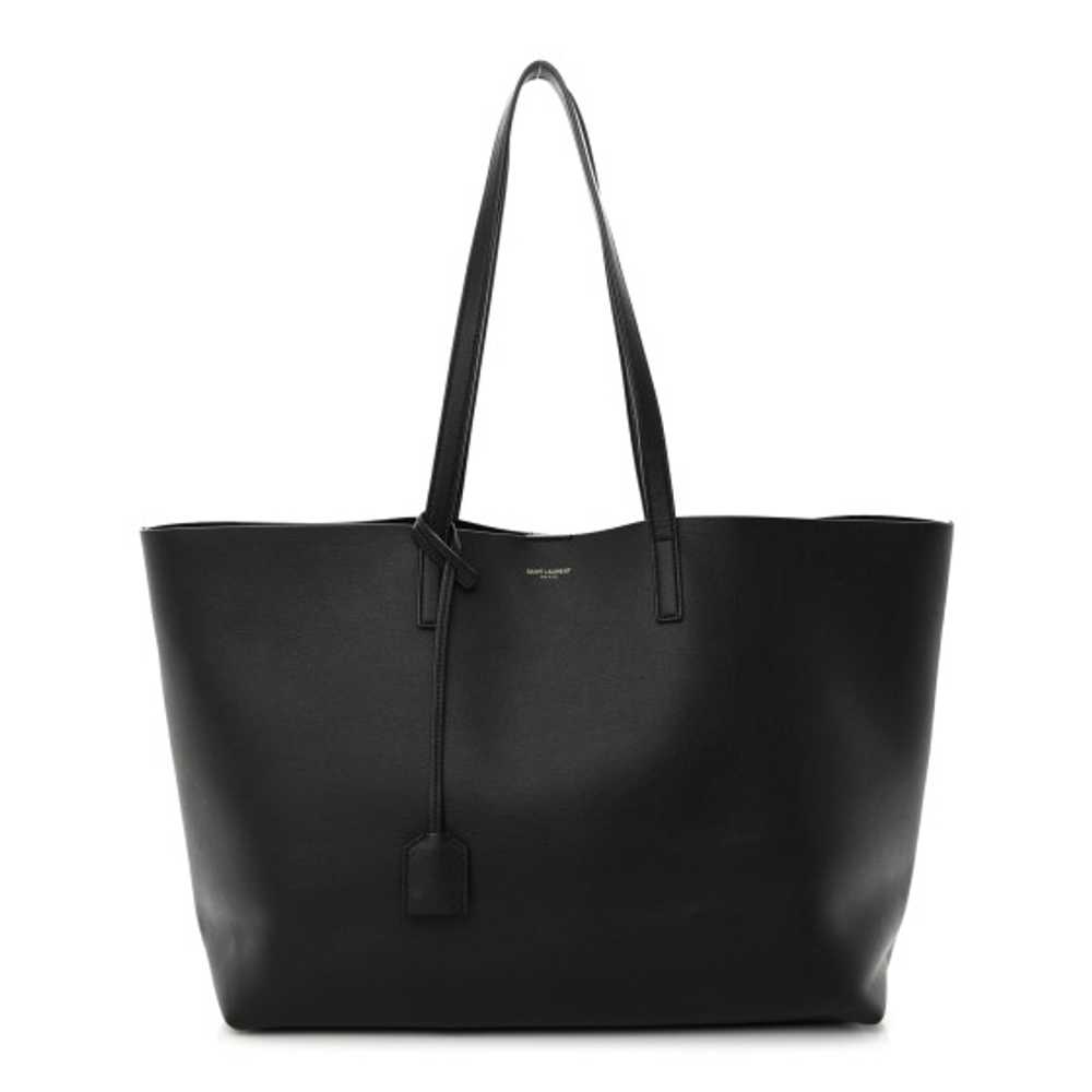 SAINT LAURENT Calfskin Large Shopping Tote Black - image 1