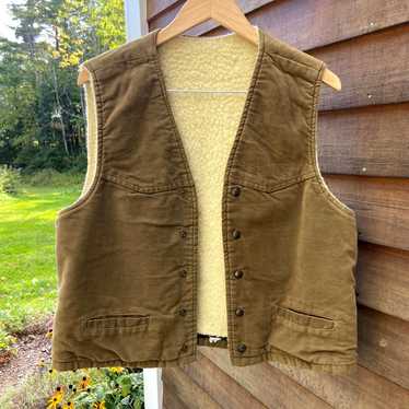 Brand Unknown Vintage Faux Suede and Fleece Vest … - image 1