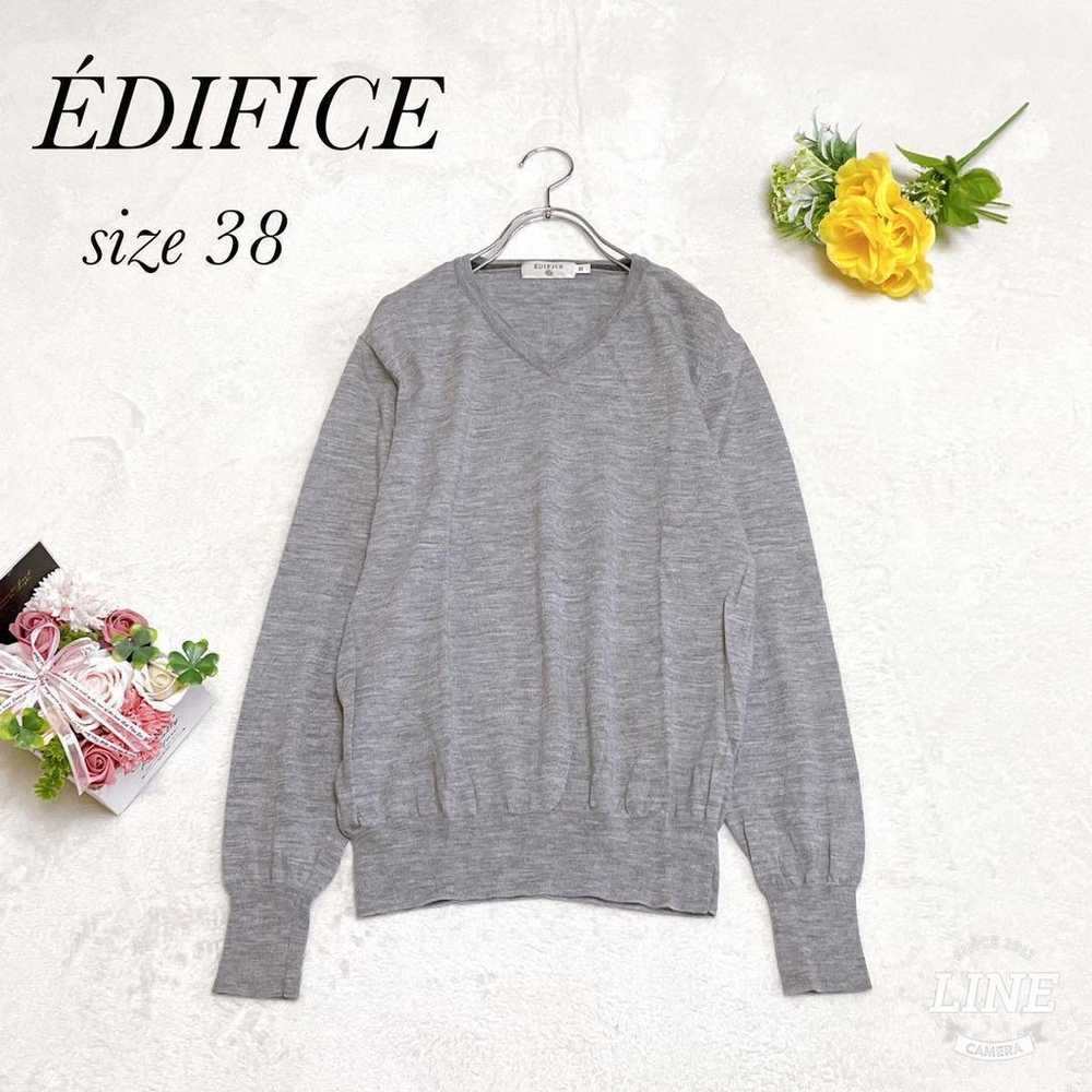 【EDIFICE】EDIFICE (38) V-neck thin knit sweater 10… - image 1