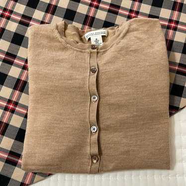 Banana Republic Camel Crewneck Merino Wool Cardig… - image 1