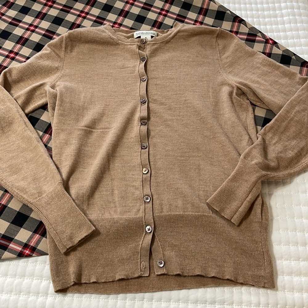 Banana Republic Camel Crewneck Merino Wool Cardig… - image 2