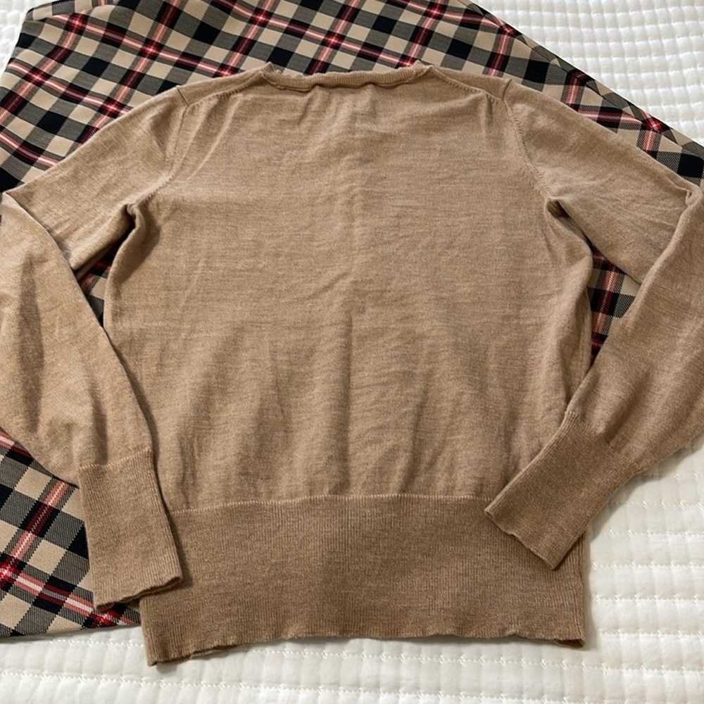 Banana Republic Camel Crewneck Merino Wool Cardig… - image 3