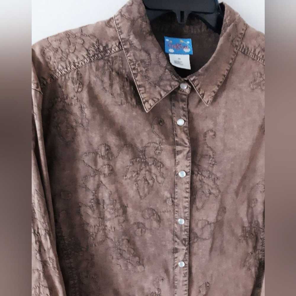 Vintage VTG Cre8tions Pearl Snap Shirt XL - image 2