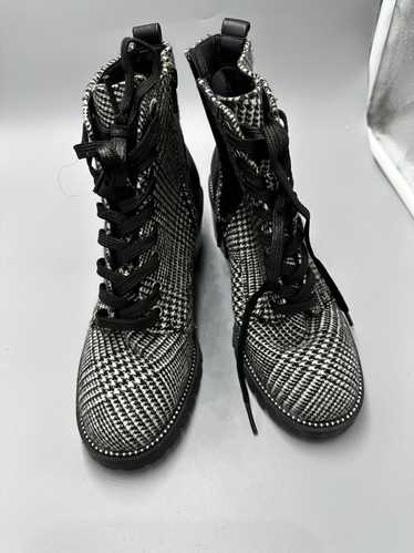 Aldo Aldo Black Houndstooth Heeled Combat boots