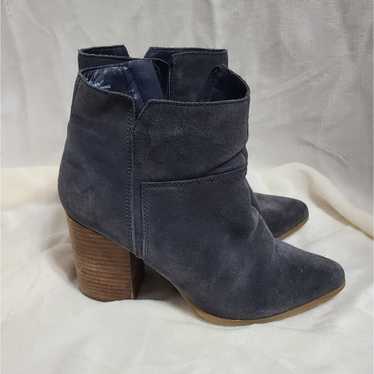 Nine West Nine West Gray Suede Chunky Heel Boots … - image 1