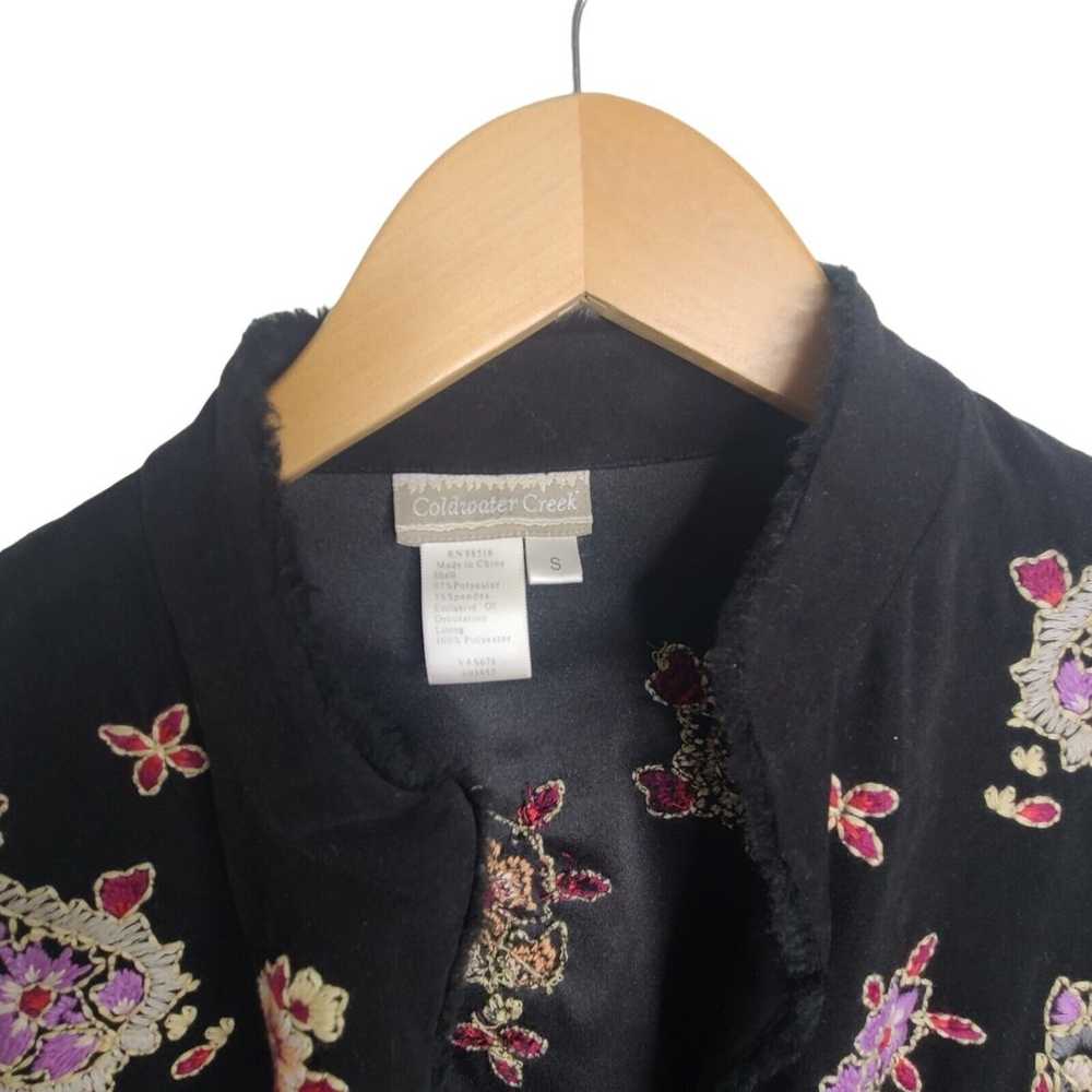 Coldwater Creek Womens SZ S Black Embroidered Flo… - image 2