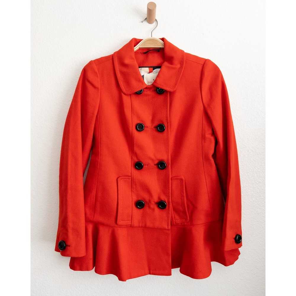 Kate Spade New York Red Simonne Peplum Poppy Coat - image 1