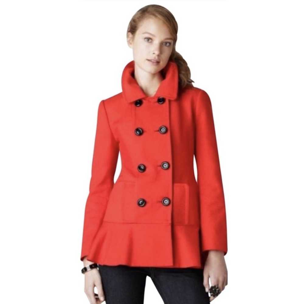 Kate Spade New York Red Simonne Peplum Poppy Coat - image 3