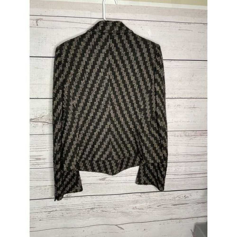 Vintage Sonia Rykiel Black Beige Wool Tweed Jacke… - image 7