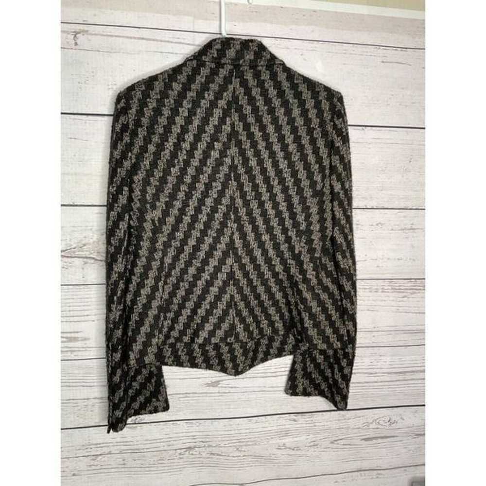 Vintage Sonia Rykiel Black Beige Wool Tweed Jacke… - image 9