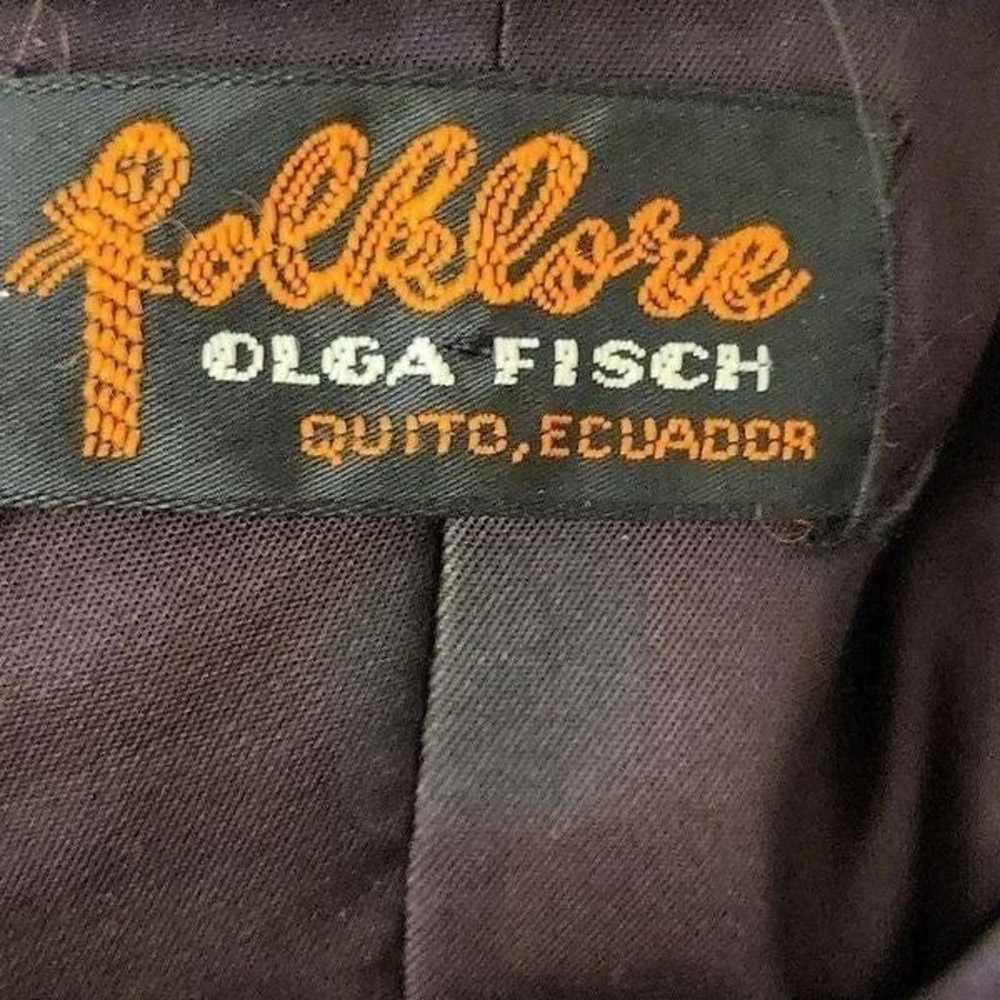 OLGA FISCH FOLKLORE ECUADOR BURLAP WOOL EMBROIDER… - image 9