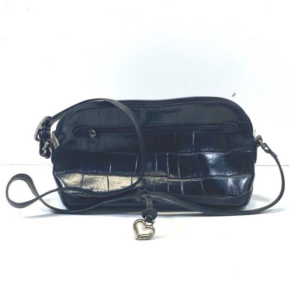 Brighton Black Leather Croc Embossed Shoulder Bag - image 2