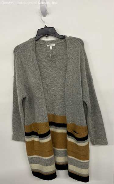 Maurices Gray Brown Beige Long Open Front Cardigan