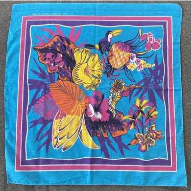 Beautiful made in usa vintage tropical bandana - image 1