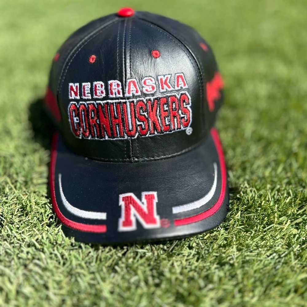 Nebraska Cornhuskers Vintage Leather Hat - image 1