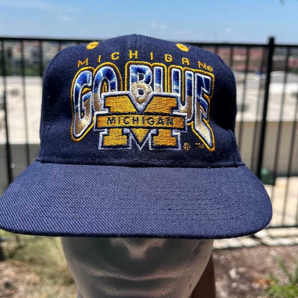 Vintage 90s 80s Michigan Wolverines SnapBack Univ… - image 1