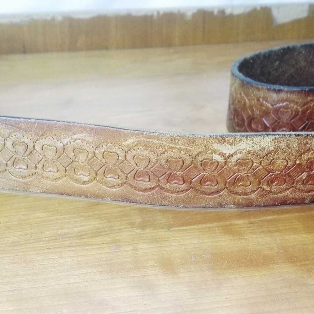 Vintage Cowboy Real Leather Belt - image 2