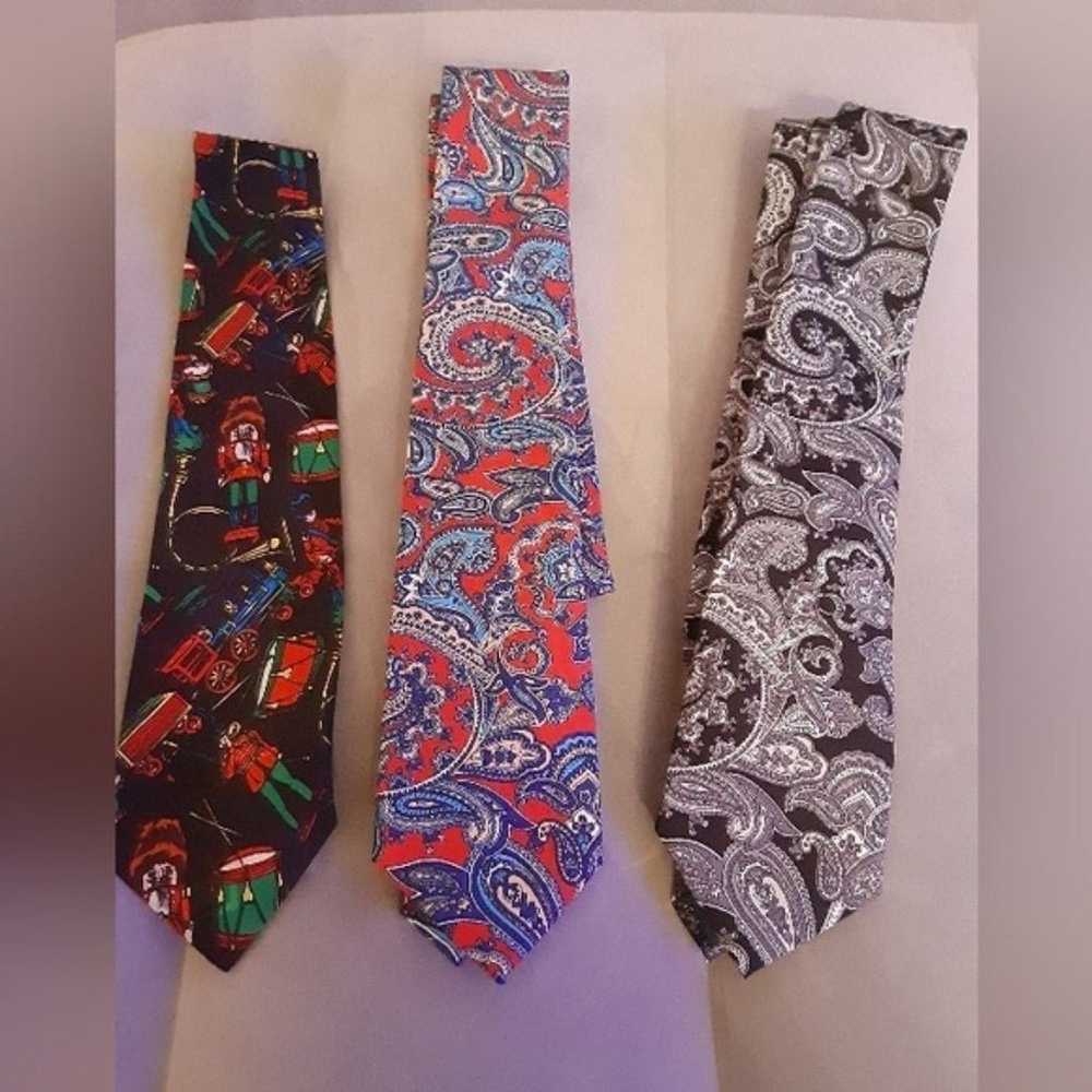 Men Vintage Neckties Lot of 3 - image 2