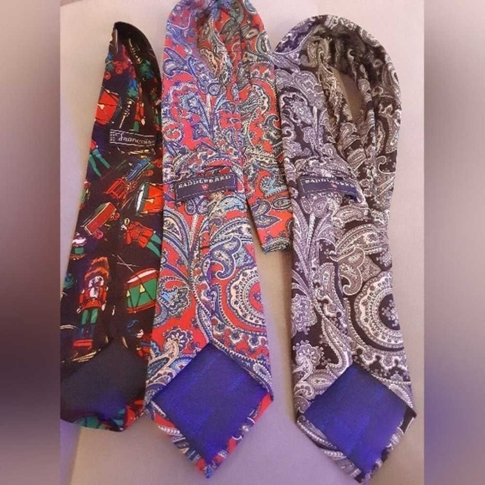 Men Vintage Neckties Lot of 3 - image 3