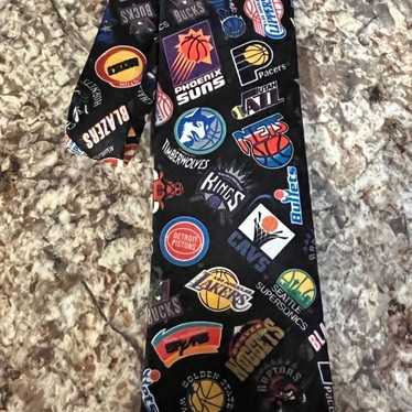 Vintage 1994 Men's Necktie Polyester Tie NBA LOGO… - image 1