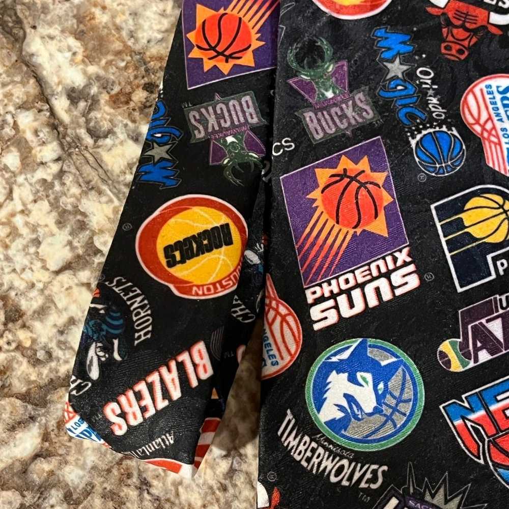 Vintage 1994 Men's Necktie Polyester Tie NBA LOGO… - image 5