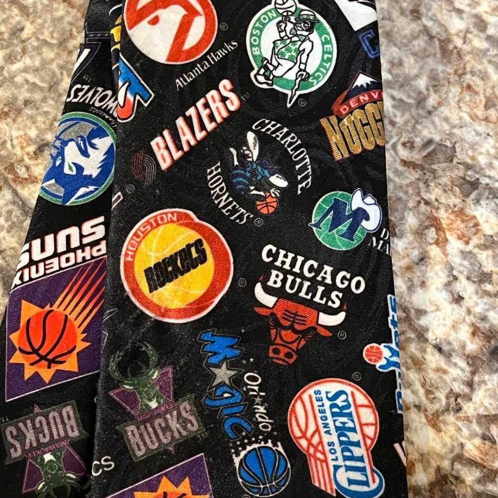 Vintage 1994 Men's Necktie Polyester Tie NBA LOGO… - image 6