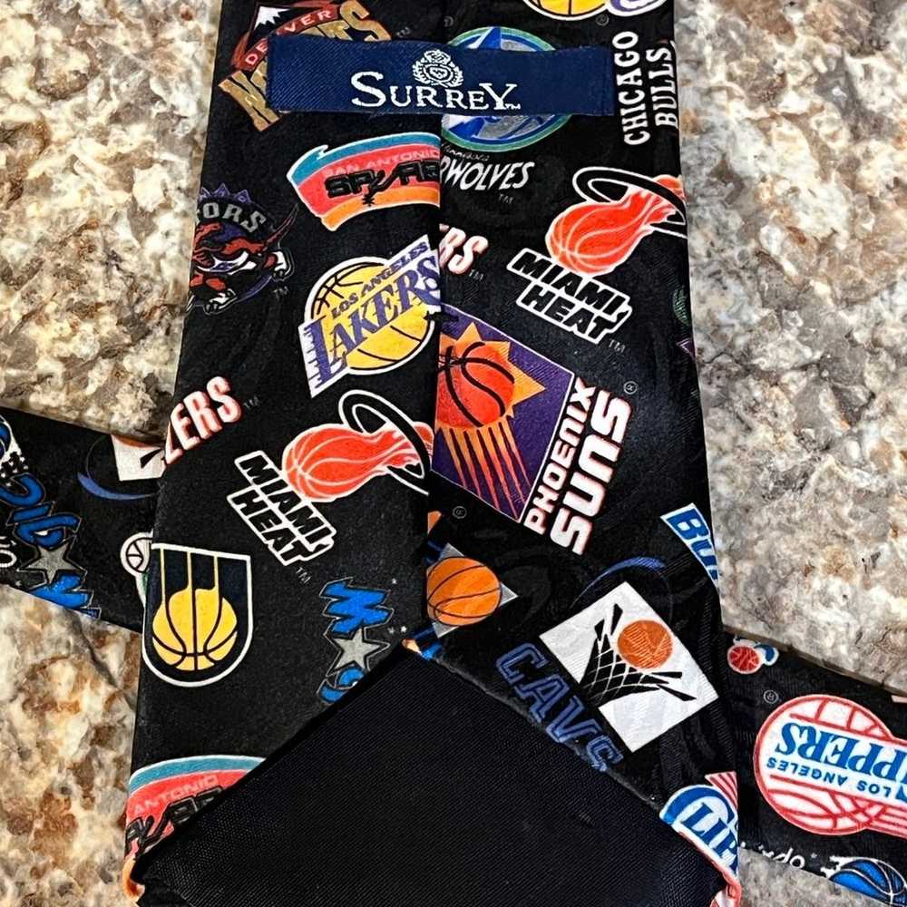 Vintage 1994 Men's Necktie Polyester Tie NBA LOGO… - image 7