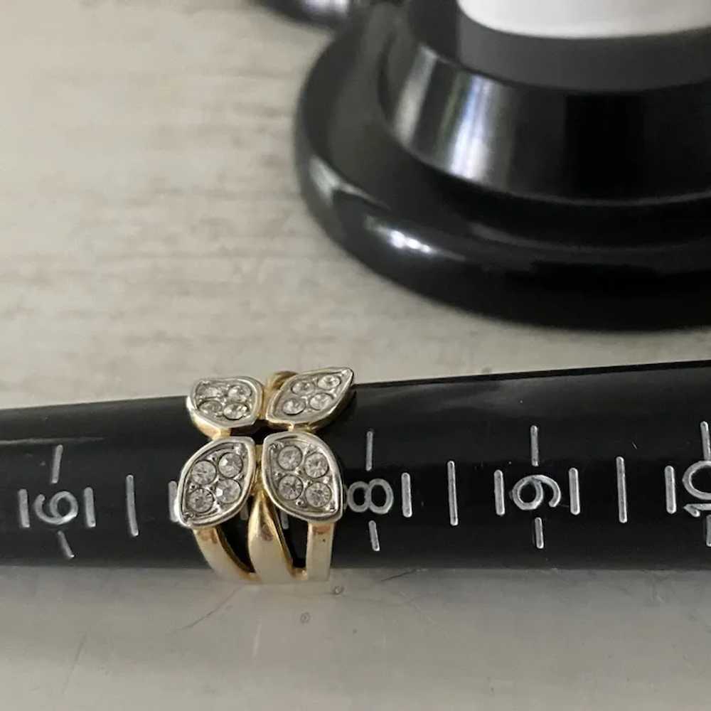 Rhinestone Pave Butterfly Ring Size 7.5 clovercle… - image 3