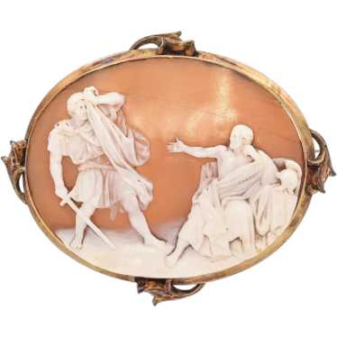 Antique Yellow Gold Cameo Macbeth Brooch - image 1