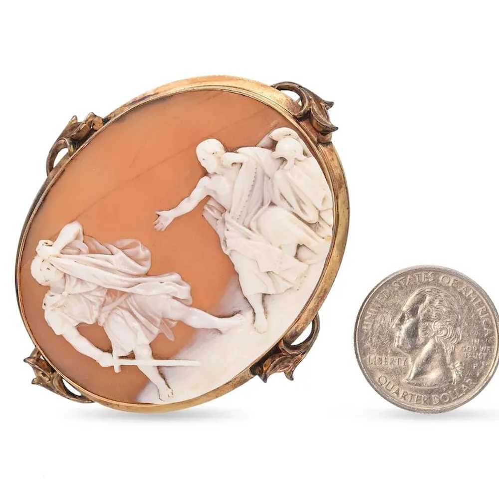 Antique Yellow Gold Cameo Macbeth Brooch - image 3