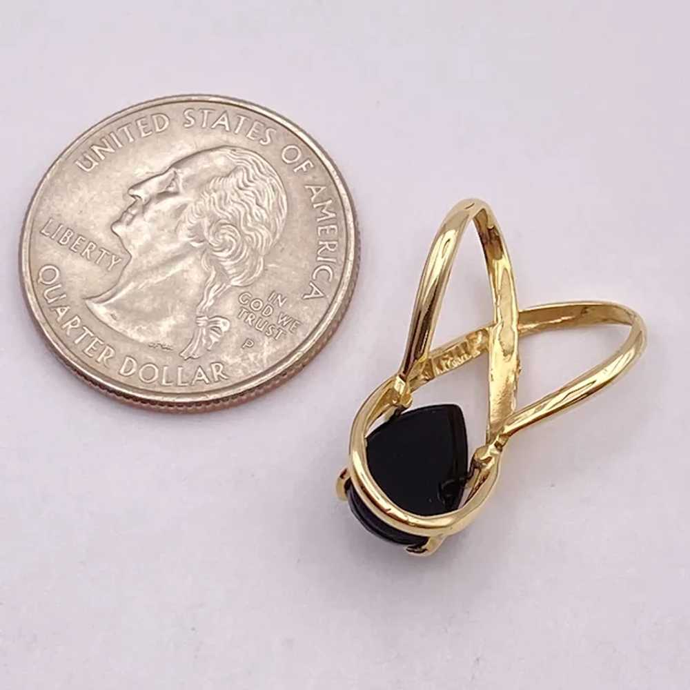 Pear Faceted Onyx Slide Pendant 2.80 Carats 14K G… - image 3