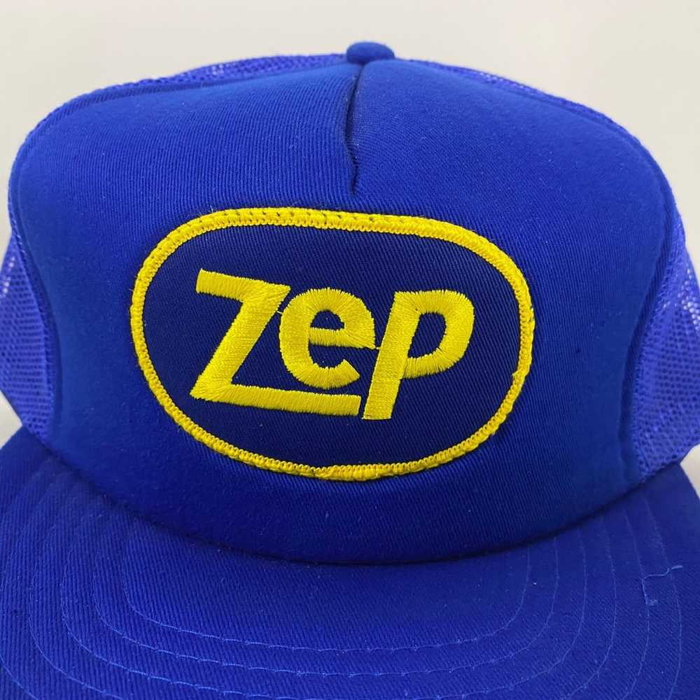 Vtg 90s ZEP men's PATCH snapback trucker mesh Far… - image 2