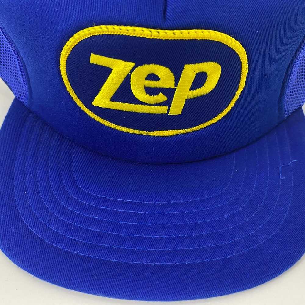 Vtg 90s ZEP men's PATCH snapback trucker mesh Far… - image 3