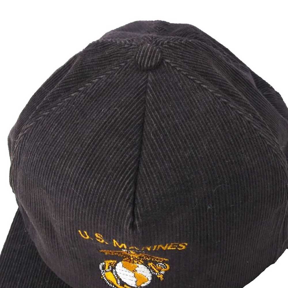 US Marines Vintage Cap Hat Baseball Black Corduro… - image 2