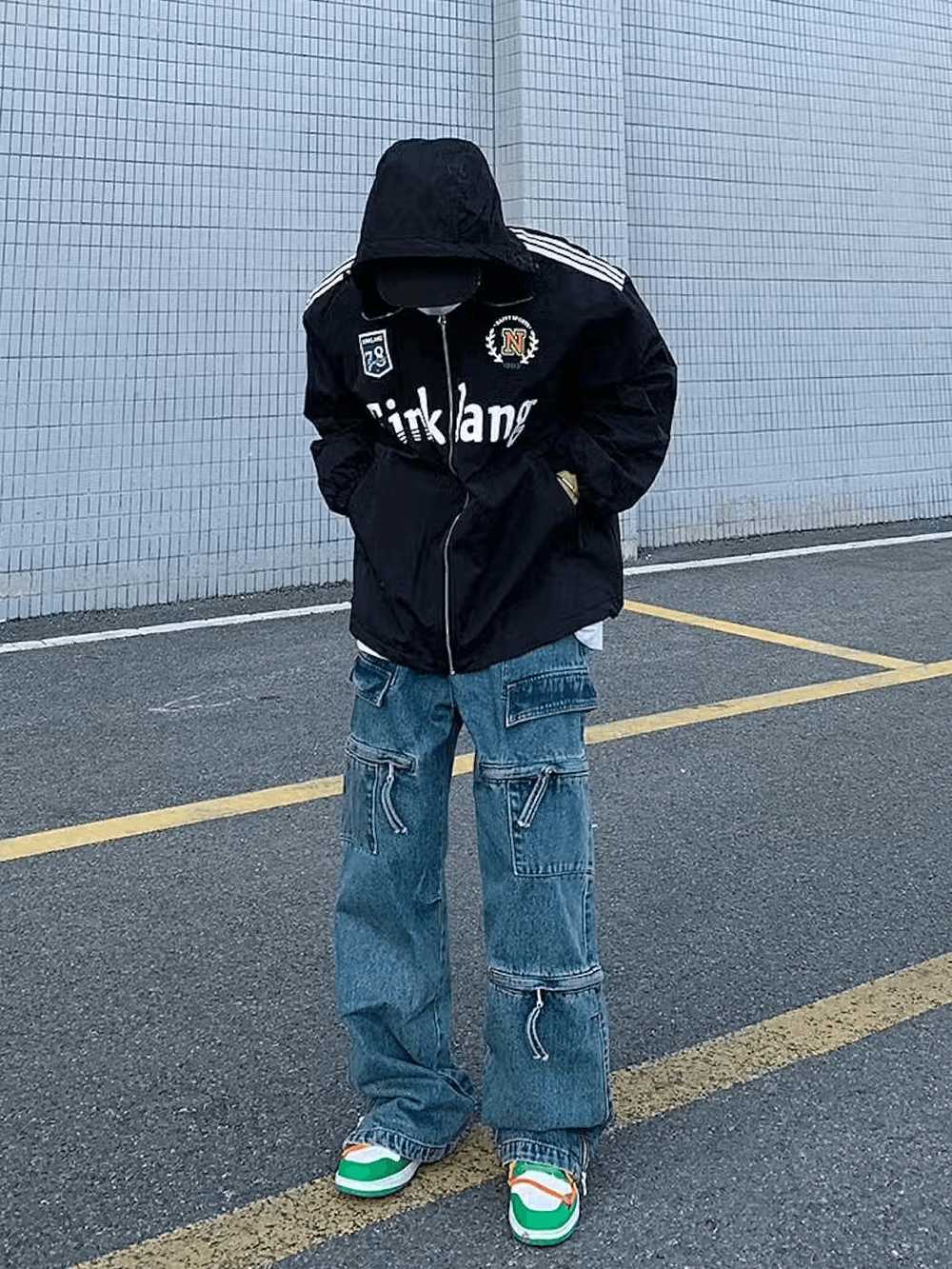 Jean × Streetwear Baggy Denim Trousers Blue Washe… - image 5