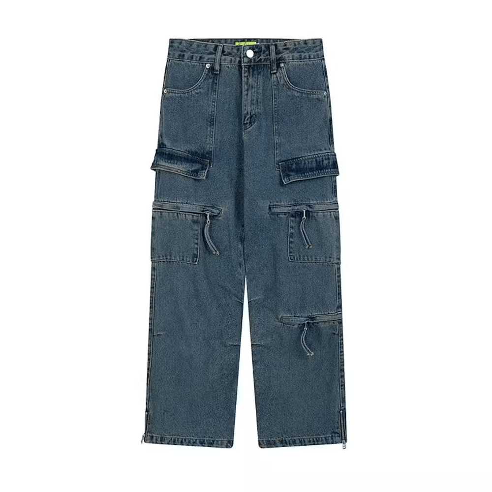 Jean × Streetwear Baggy Denim Trousers Blue Washe… - image 7