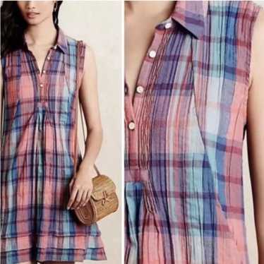 Anthropologie Isabella Sinclair Gingham Flutter outlet Wrap Ruffle Hem Dress Size Small