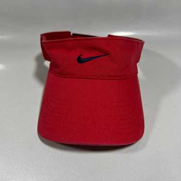 Vintage Nike Visor Adjustable Golf Tennis Hat Red - image 1