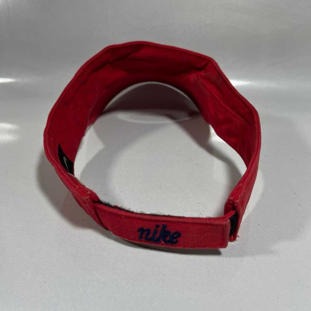 Vintage Nike Visor Adjustable Golf Tennis Hat Red - image 4