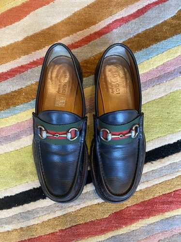 Gucci Gucci Horsebit Loafers with Red and Green We