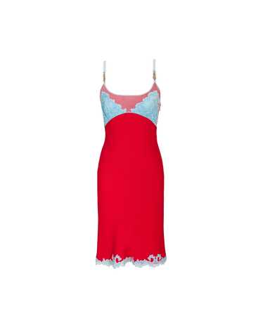 A/W 1996 Red and Turquoise Lace Dress