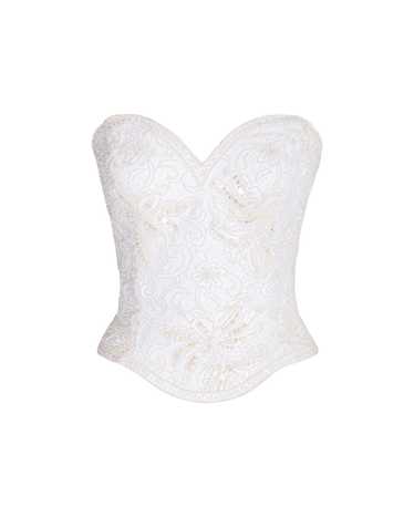 1980's White Embellished Bustier