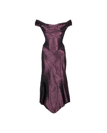 1990's 'Red Label' Purple Taffeta Drape Corset and