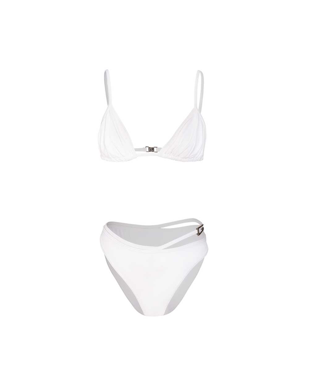 S/S 1998 White Bikini with Silver 'G' Strap Detail - image 1