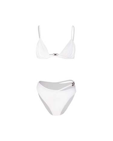 S/S 1998 White Bikini with Silver 'G' Strap Detail - image 1