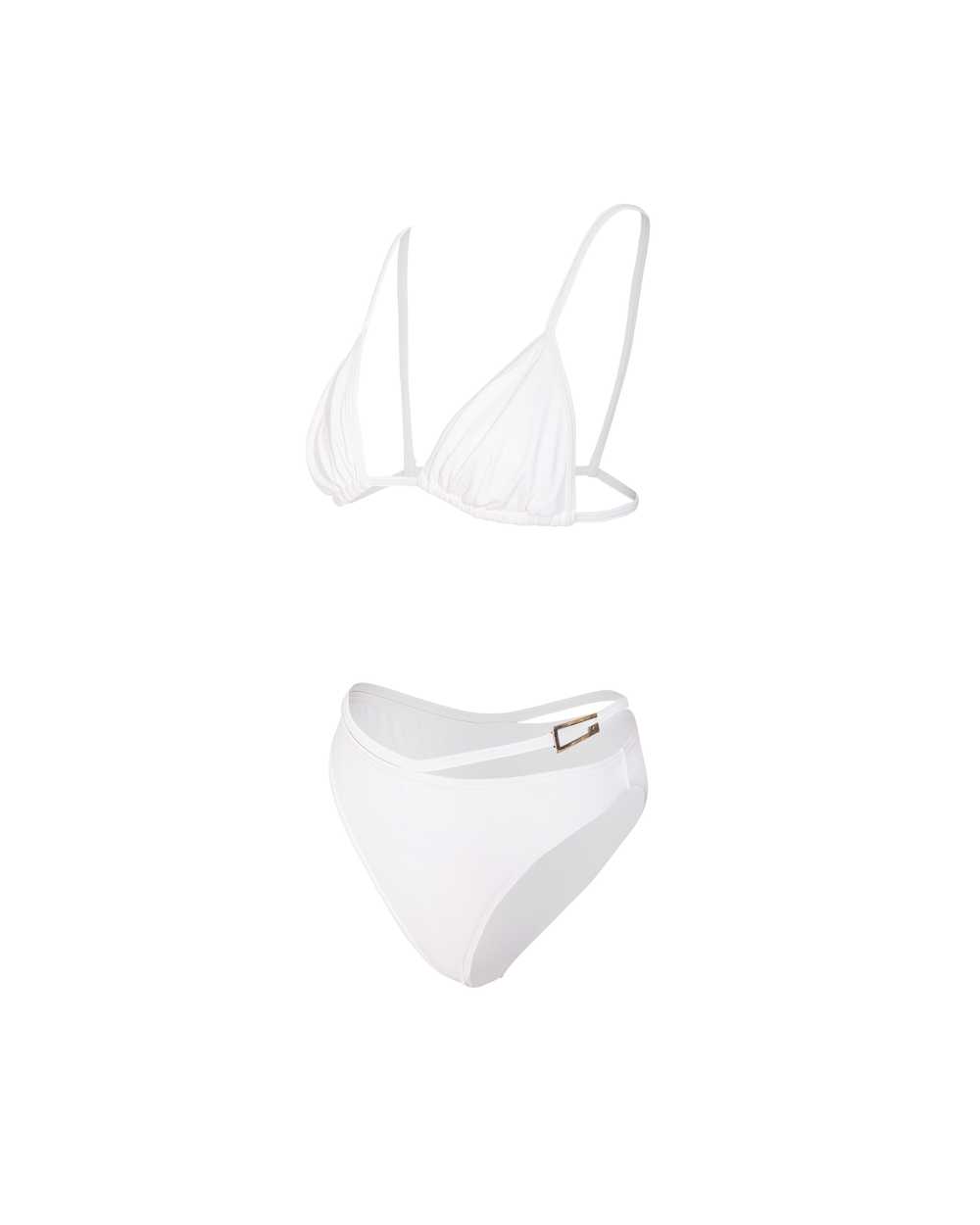 S/S 1998 White Bikini with Silver 'G' Strap Detail - image 2