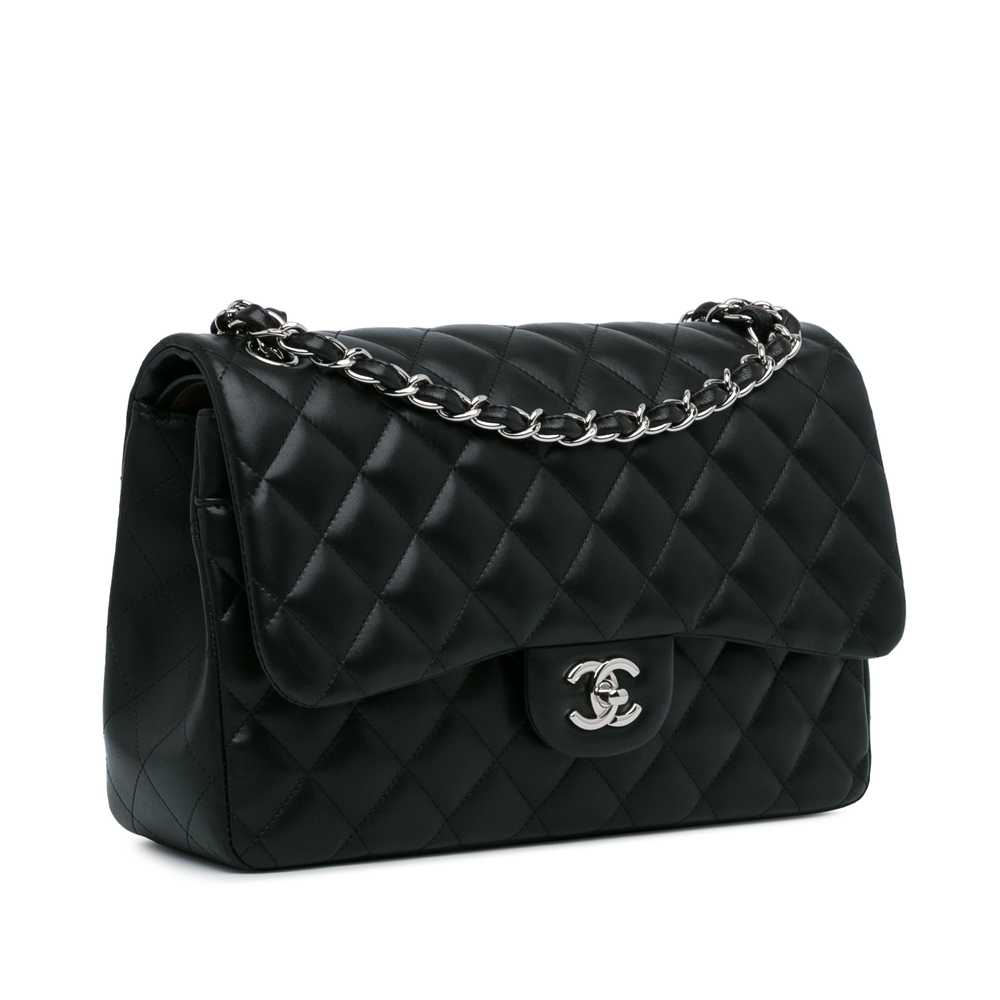 Black Chanel Jumbo Classic Lambskin Double Flap S… - image 2