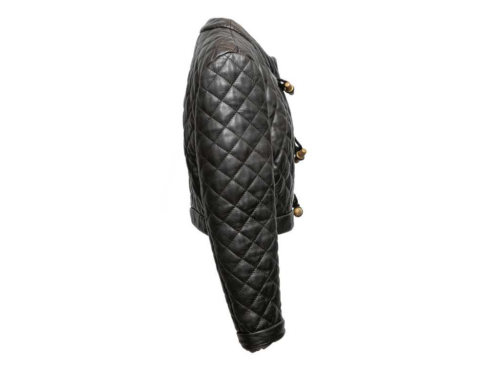 Black Moschino 90s Quilted Leather Jacket Size IT… - image 3